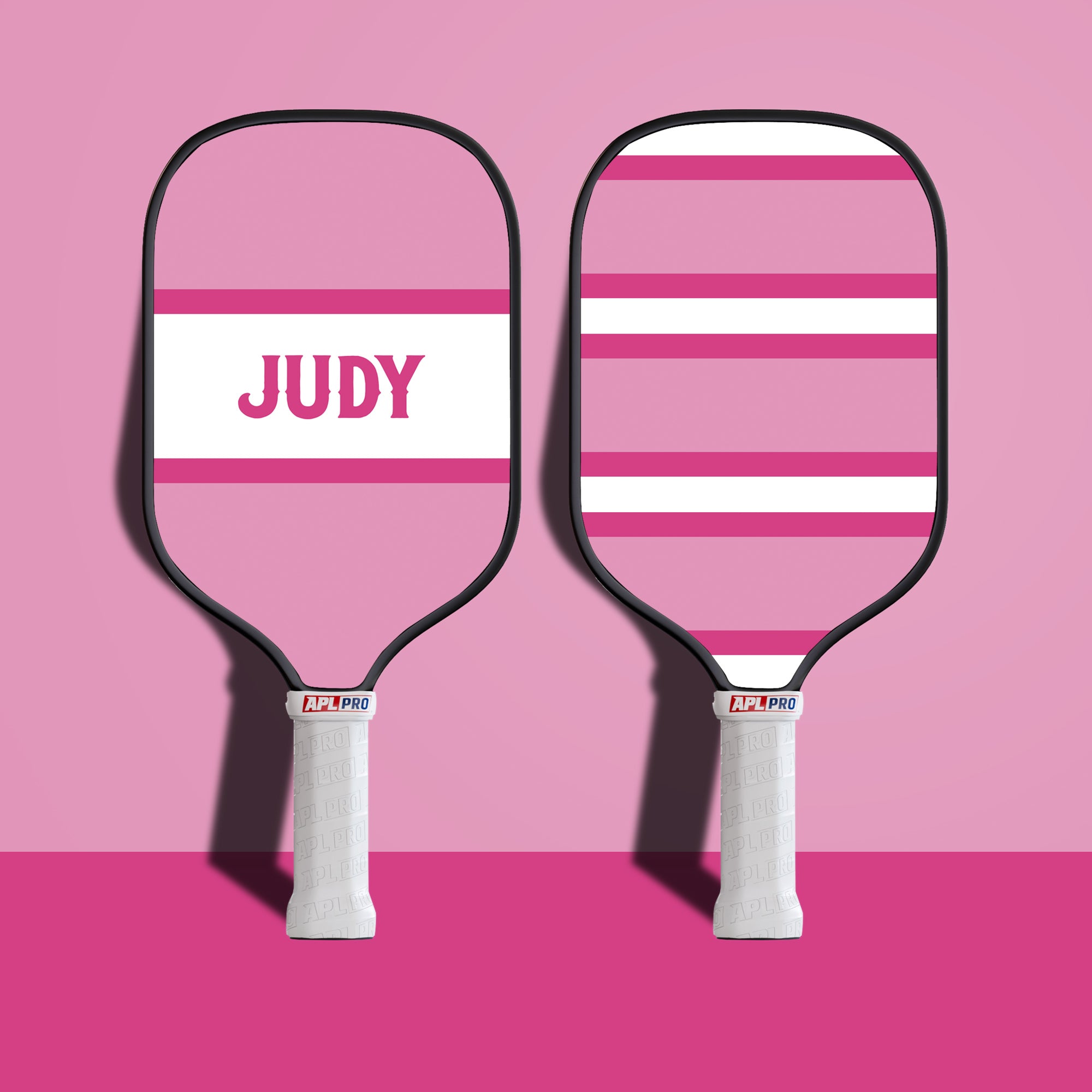 Personalized Pink White Stripes Name Paddle