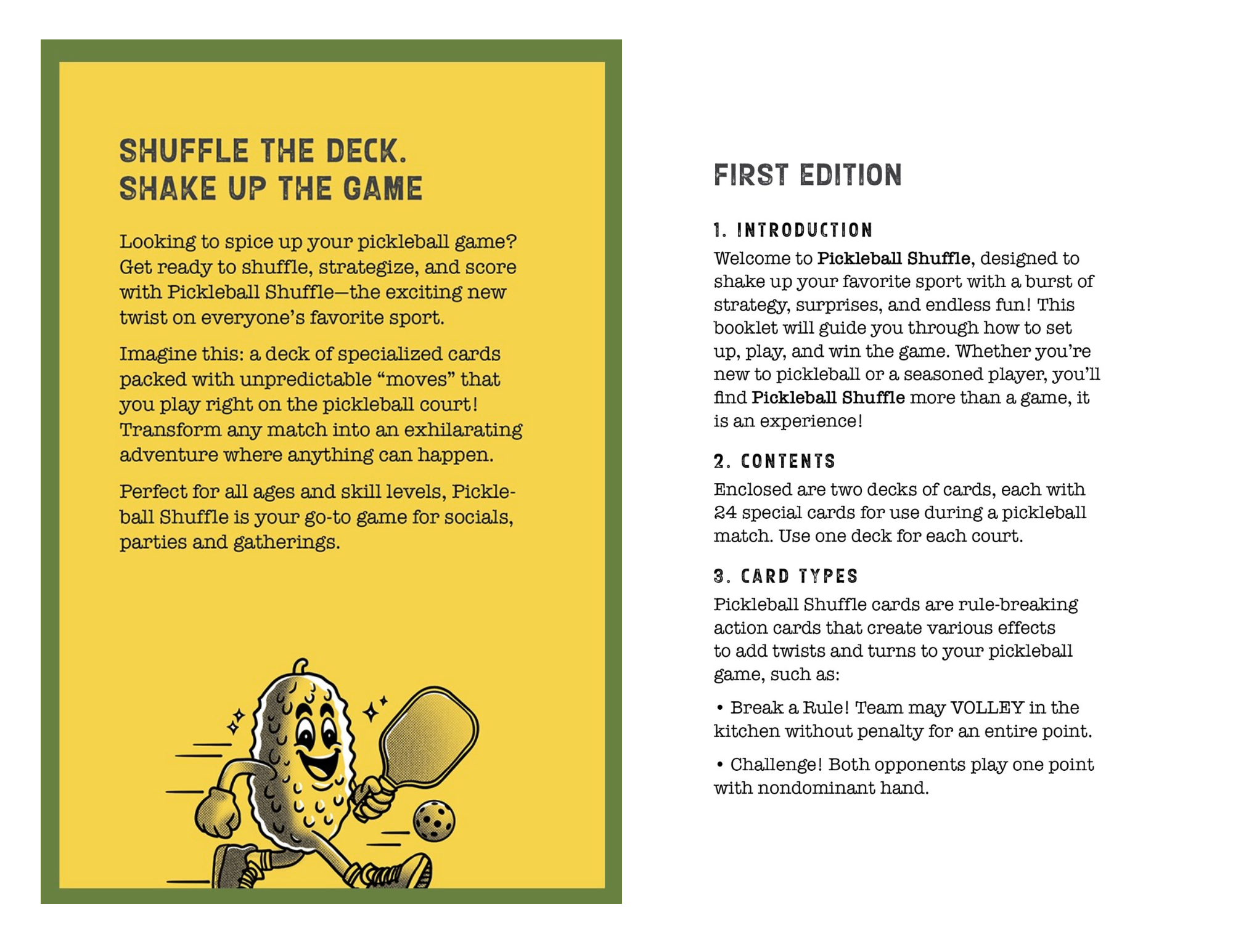 Pickleball Shuffle Card