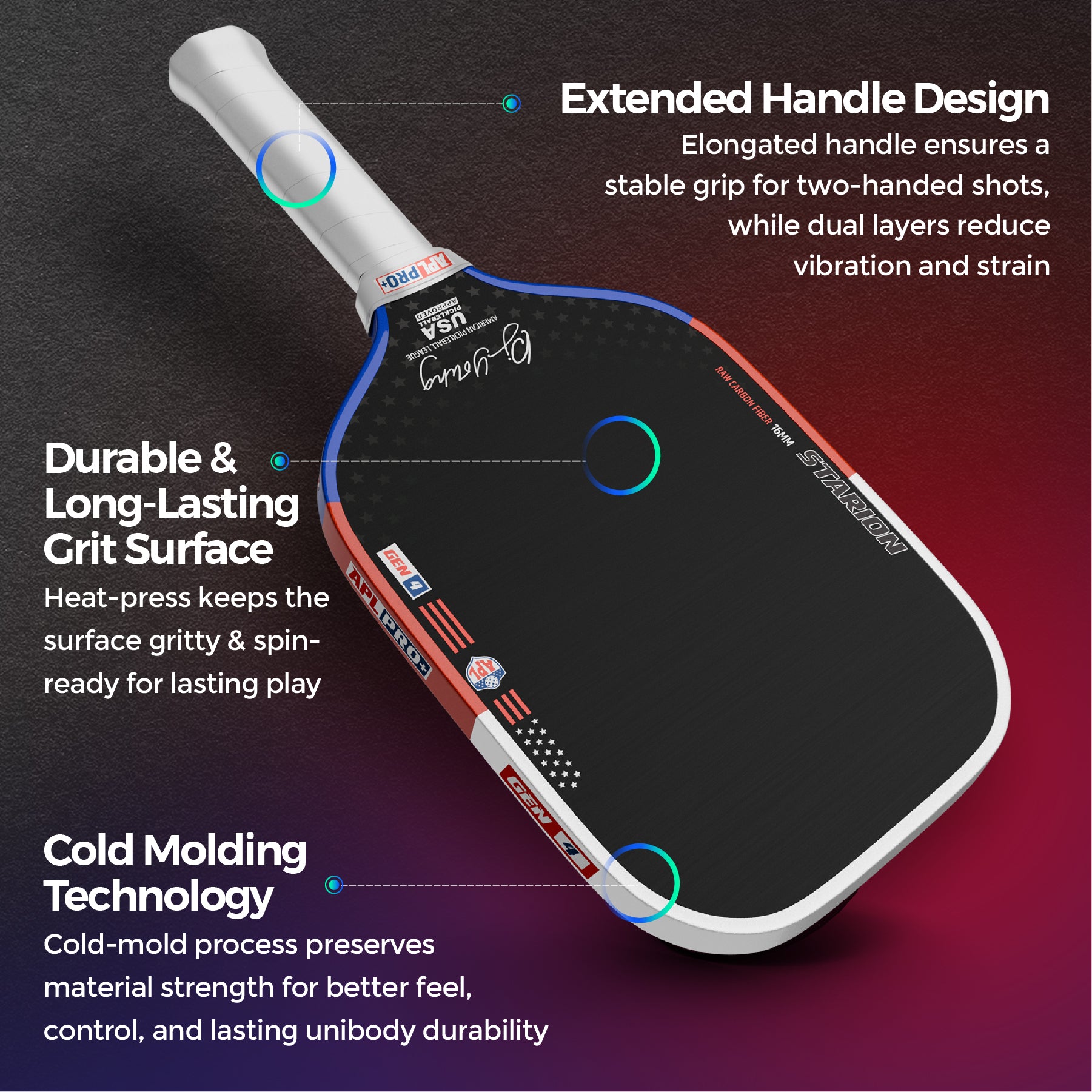 APL Frontier Pro+ 16mm Pickleball Paddle | Carbon Fiber | Gen 4 Thermoformed Foam Technology