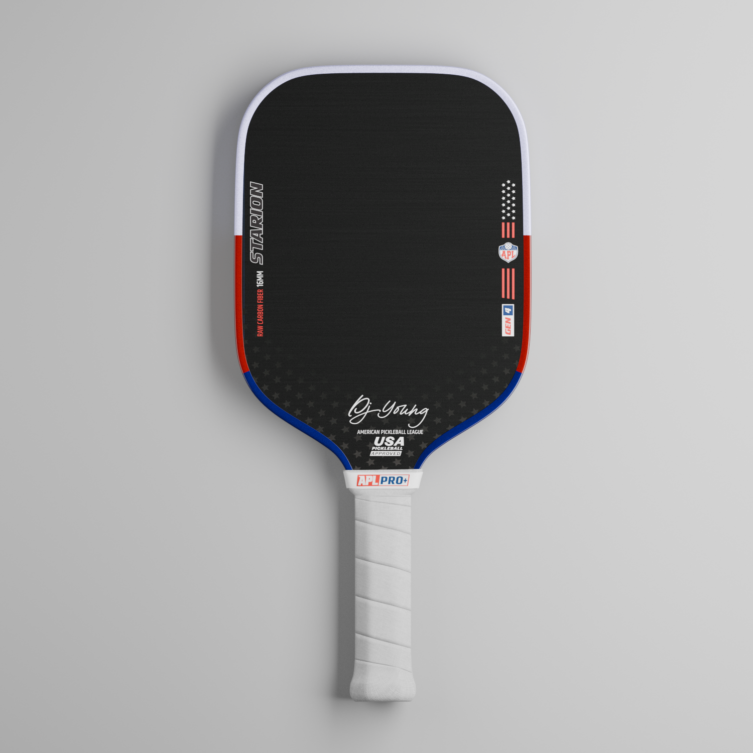APL DJ Young Starion Pro+ 16mm Pickleball Paddle | Carbon Fiber | Gen 4 Thermoformed Foam Technology