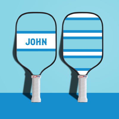 Personalized Blue White Stripes Name Paddle