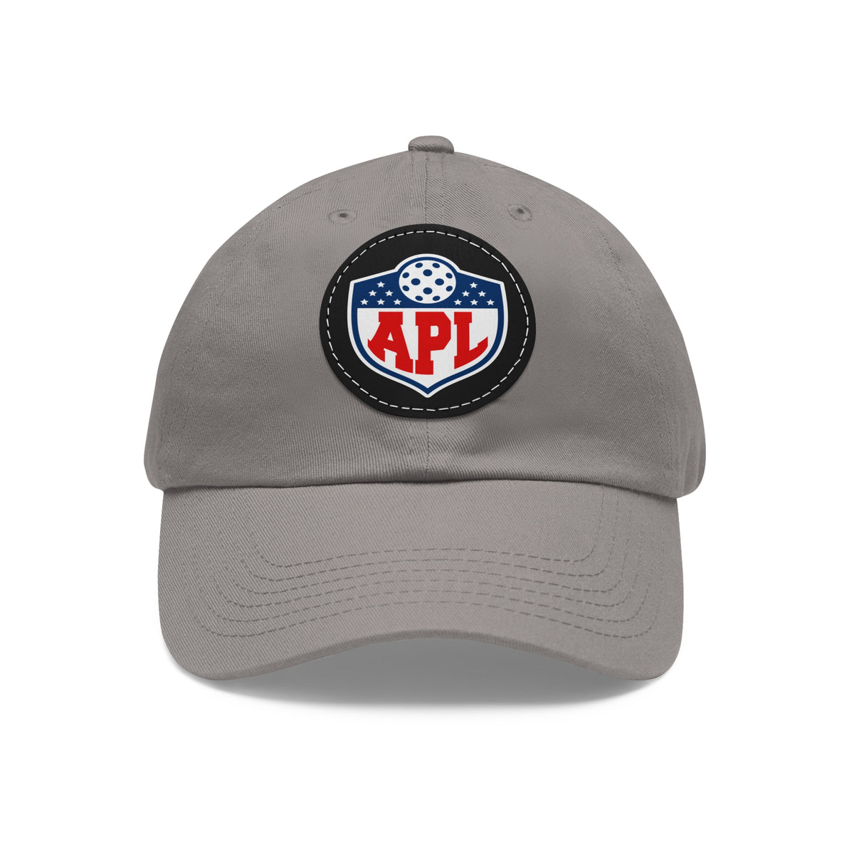 Dad Hat with Leather Patch (Round)