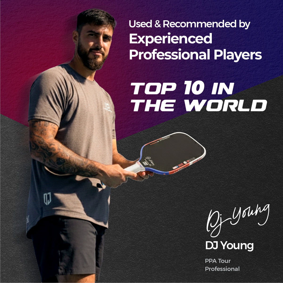 APL DJ Young Starion Pro+ 16mm Pickleball Paddle | Carbon Fiber | Gen 4 Thermoformed Foam Technology