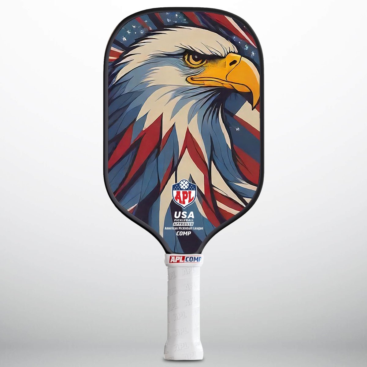 This is made in the USA eagle  design pickleball paddle. It can be used by beginners, intermediate and pro players