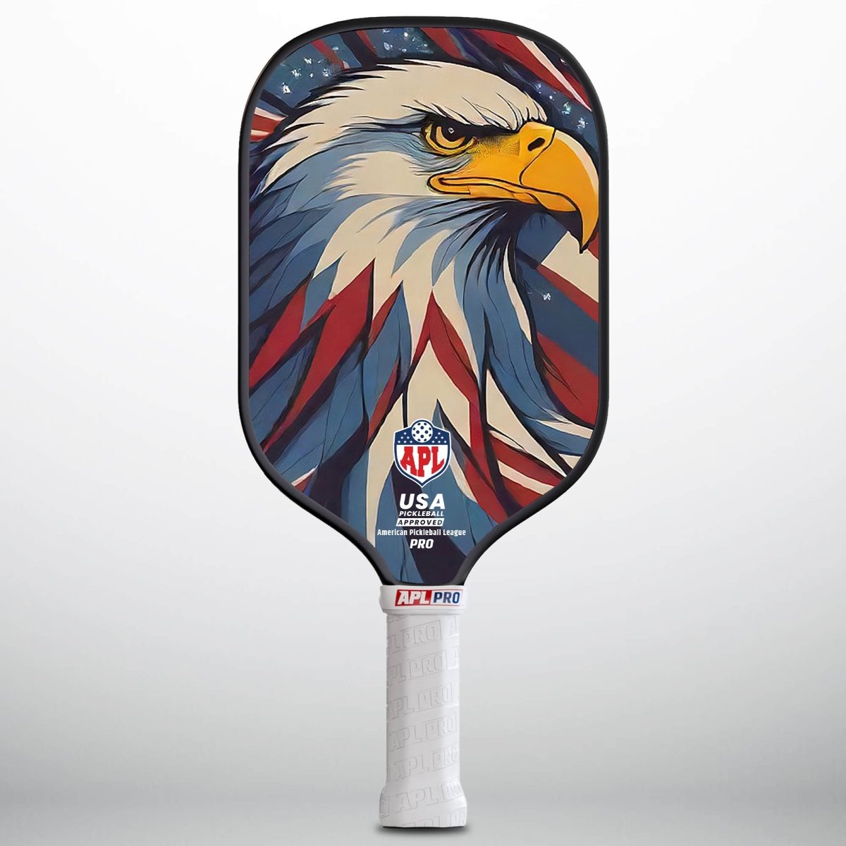 This is made in the USA eagle  design pickleball paddle. It can be used by beginners, intermediate and pro players