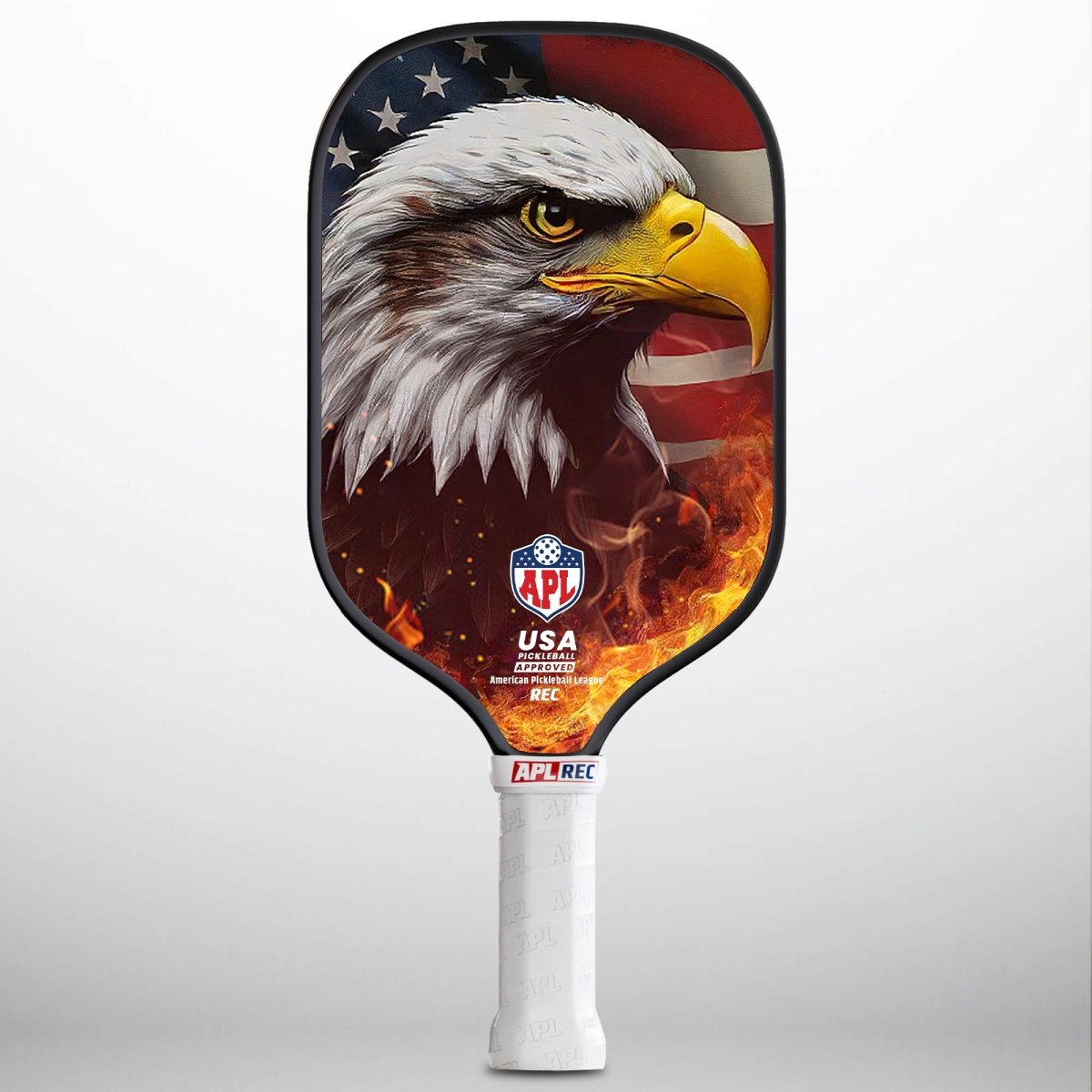 This is made in the USA eagle  design pickleball paddle. It can be used by beginners, intermediate and pro players