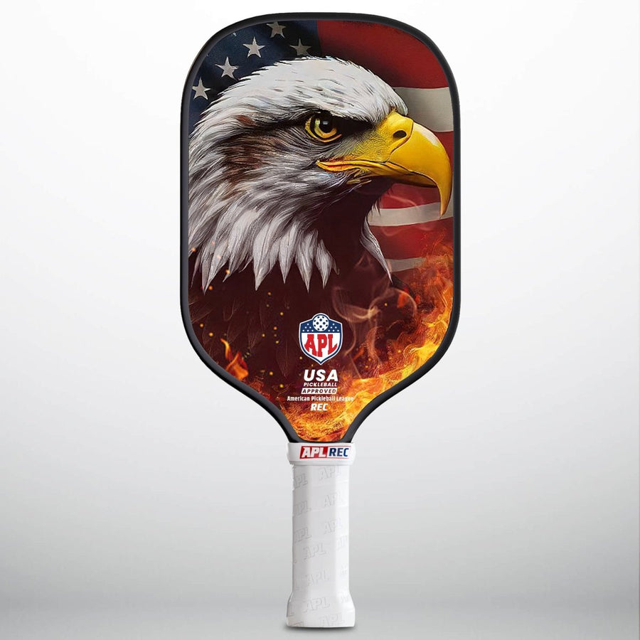 This is made in the USA eagle  design pickleball paddle. It can be used by beginners, intermediate and pro players
