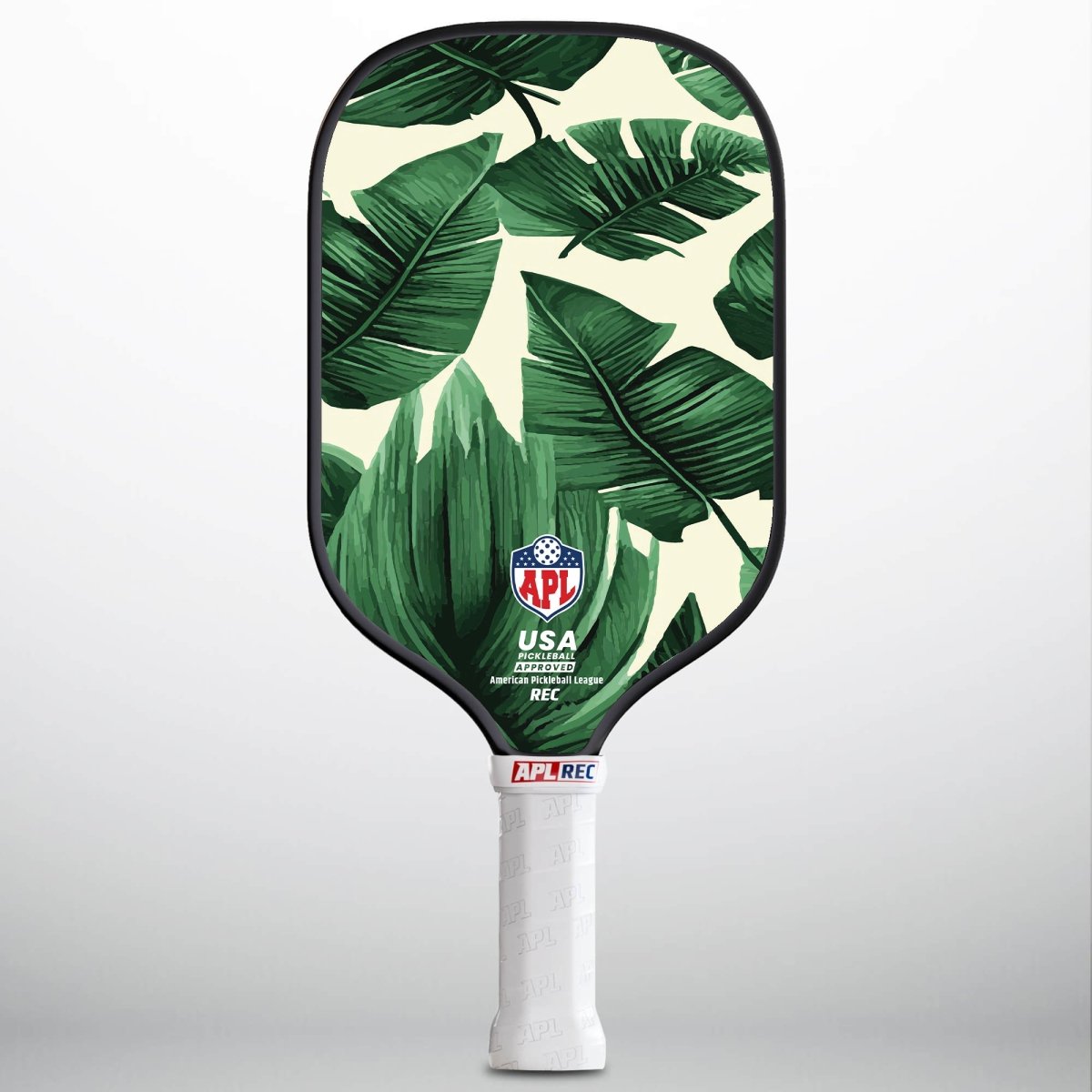 This is made in the USA leaves design pickleball paddle. It can be used by beginners, intermediate and pro players