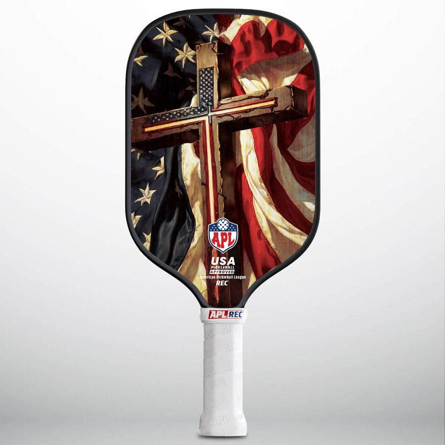 Cross flag pickleball paddle for professional pickleball players, intermediate and beginners. 
