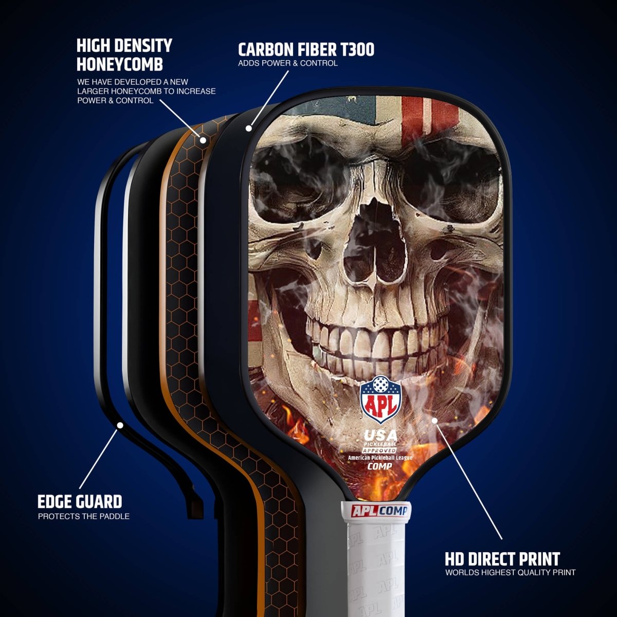 smoky skull best pickleball paddle for control, spin and power. 