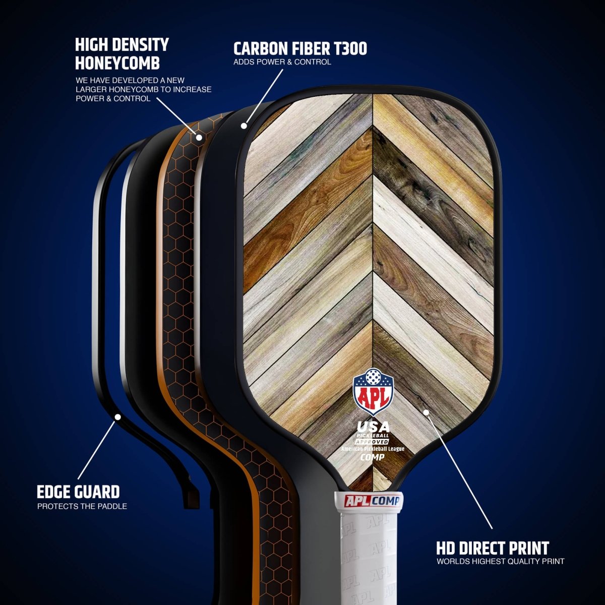 best pickleball paddles made with fiberglass and carbon fiber by AMERICAN PICKLEBALL LEAGUE