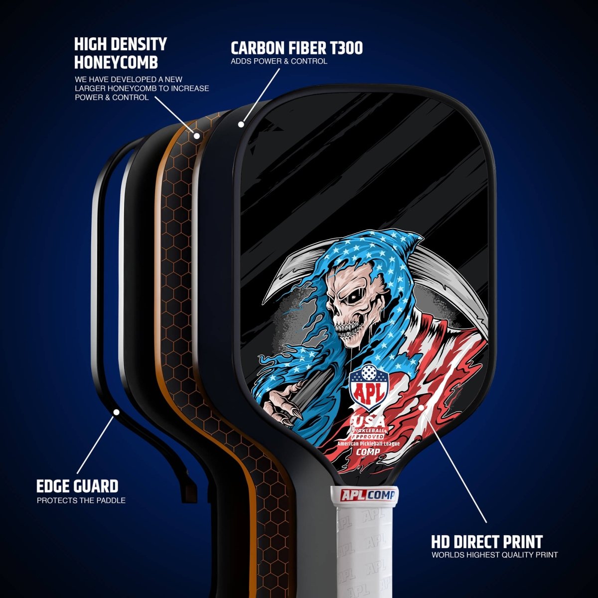 This is made in the USA pickleball paddle. It can be used by beginners, intermediate and pro players