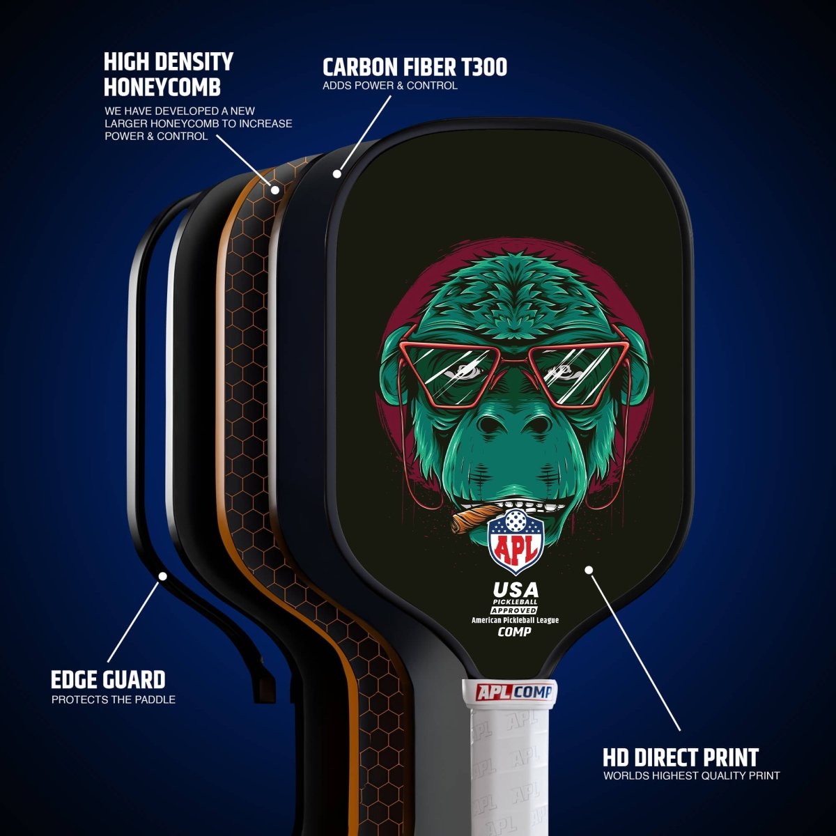 Sunglasses Best Pickleball Paddles for Intermediate players  made in USA with carbon fiber.