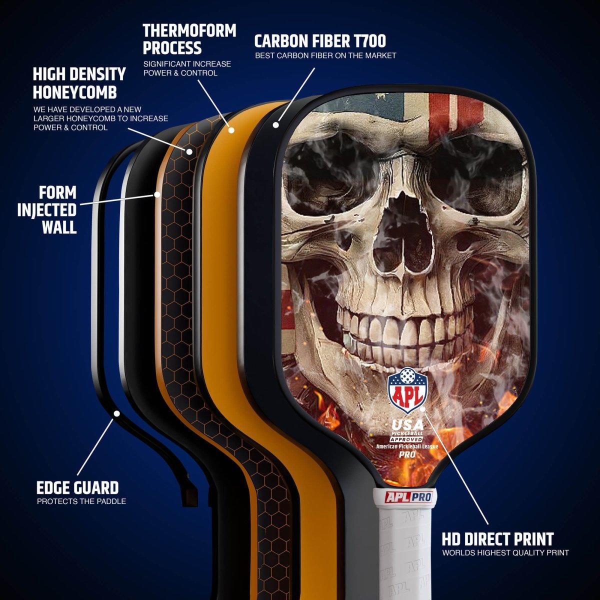 smoky skull best pickleball paddle for control, spin and power. 