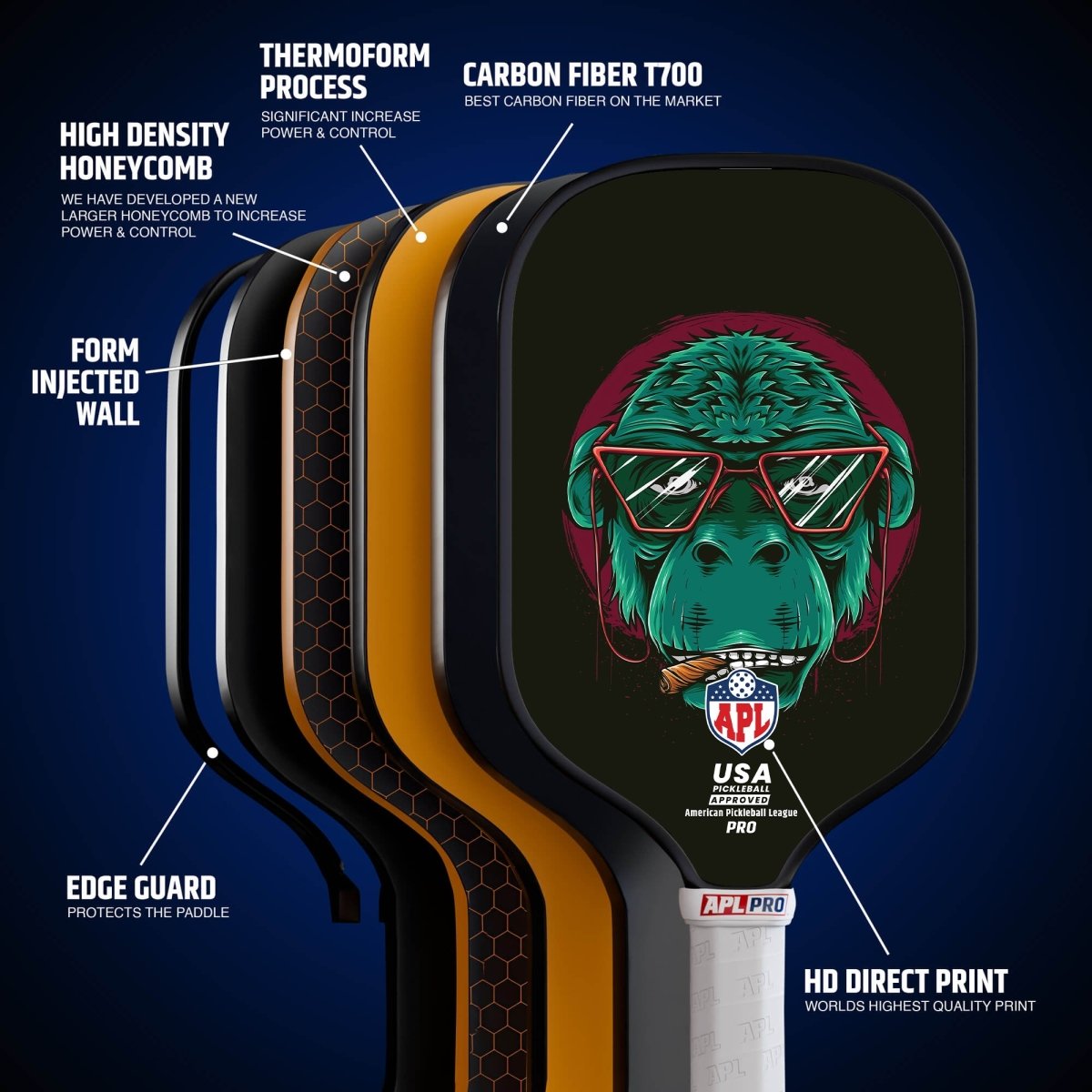 Sunglasses Best Pickleball Paddles for pro players  made in USA with carbon fiber.