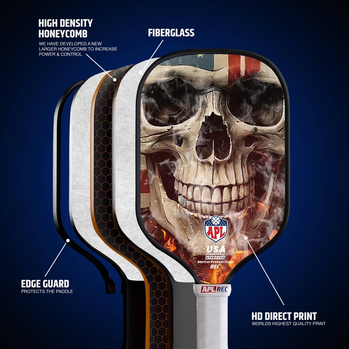 smoky skull best pickleball paddle for control, spin and power. 