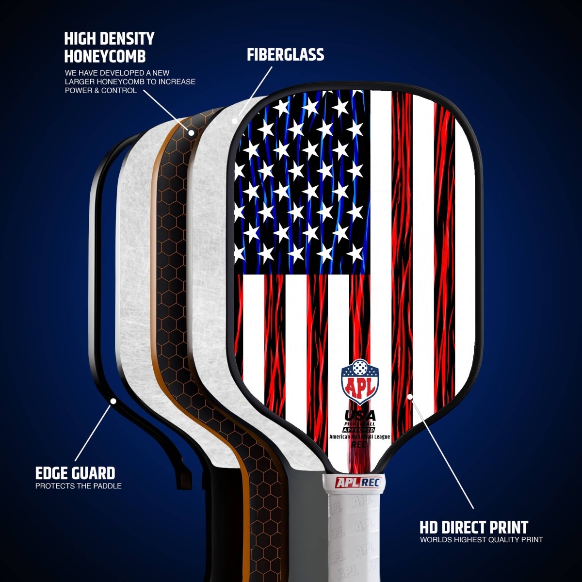 US flag top rated pickleball paddles recommended by pro players