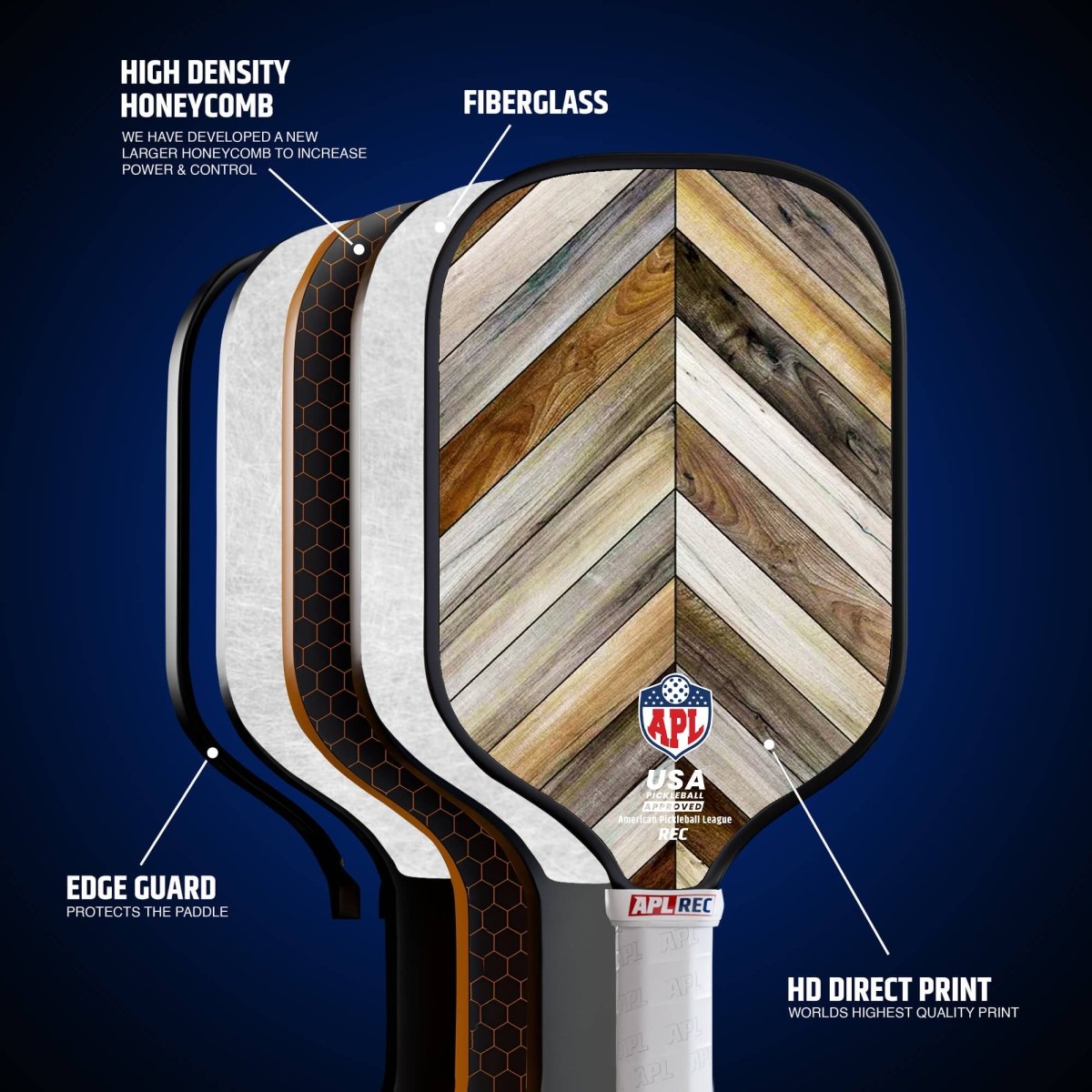 best pickleball paddles made with fiberglass and carbon fiber by AMERICAN PICKLEBALL LEAGUE