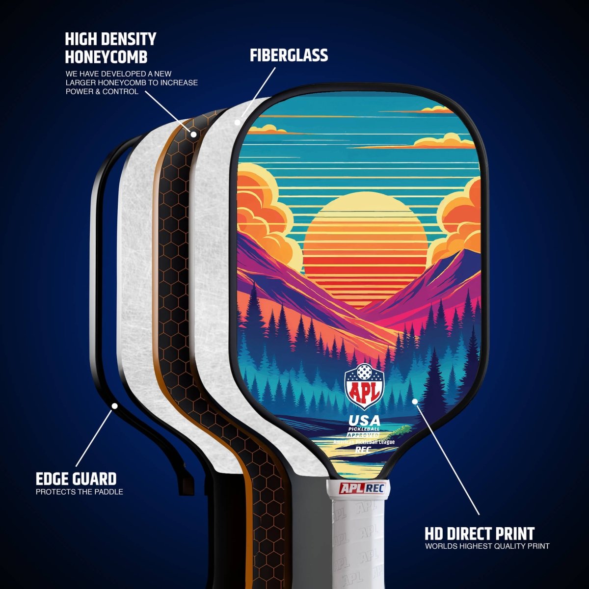 best pickleball paddle for control , spin and power.