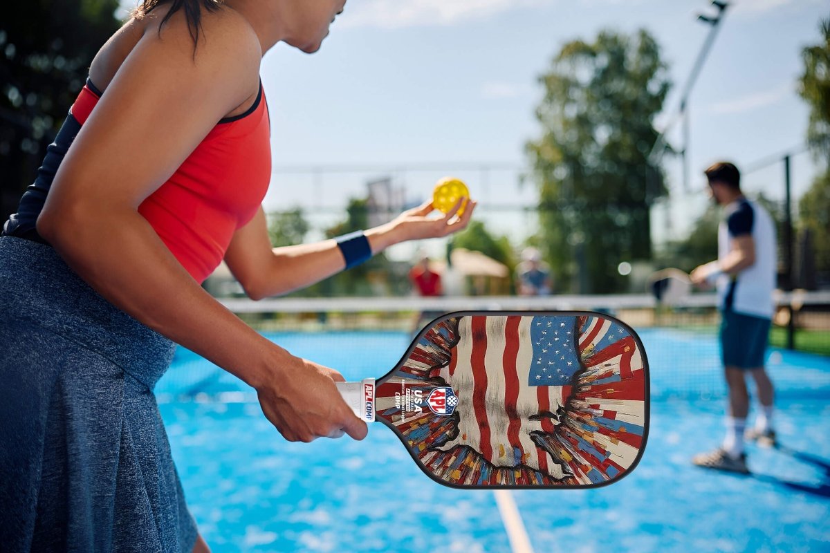 US Map flag top rated pickleball paddles. Our paddles are used by pro players and players of all skill levels.