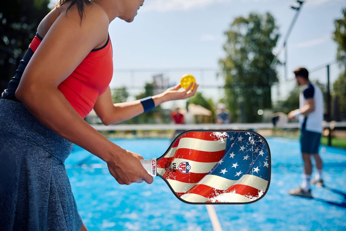 USA Flag Best Pickleball Paddle made with carbon fiber and fiber glass.