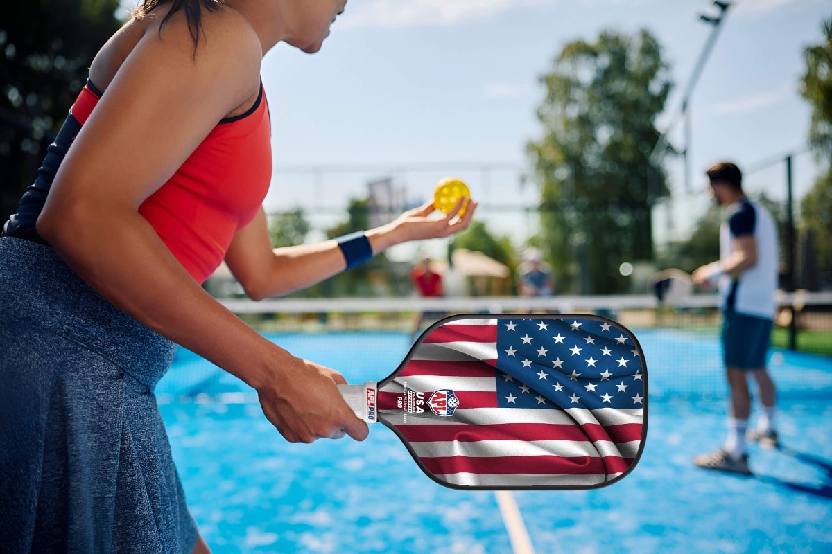 USA Flag Best Pickleball Paddle made with carbon fiber and fiber glass.
