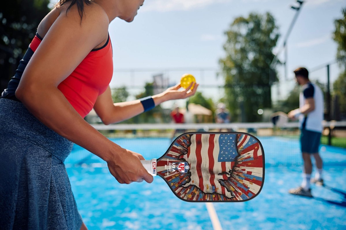 US Map flag top rated pickleball paddles. Our paddles are used by pro players and players of all skill levels.