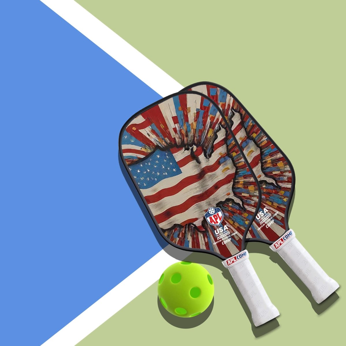 US Map flag top rated pickleball paddles. Our paddles are used by pro players and players of all skill levels.