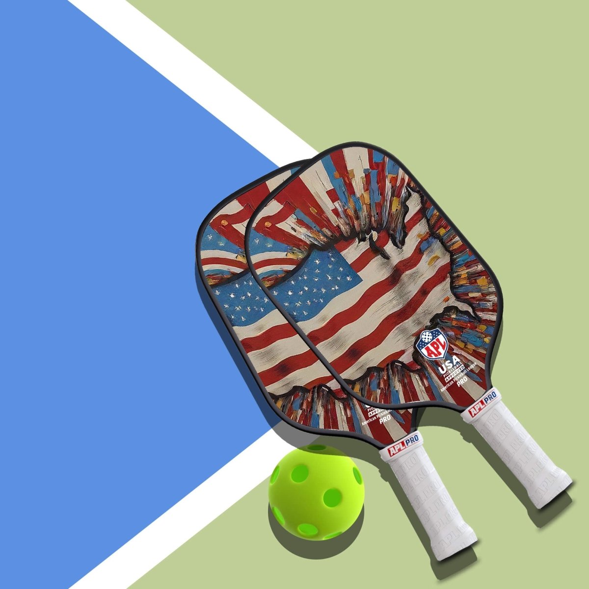 US Map flag top rated pickleball paddles. Our paddles are used by pro players and players of all skill levels.