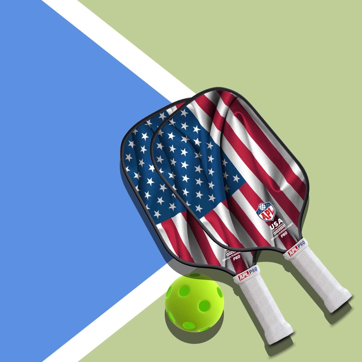 USA Flag Best Pickleball Paddle made with carbon fiber and fiber glass.