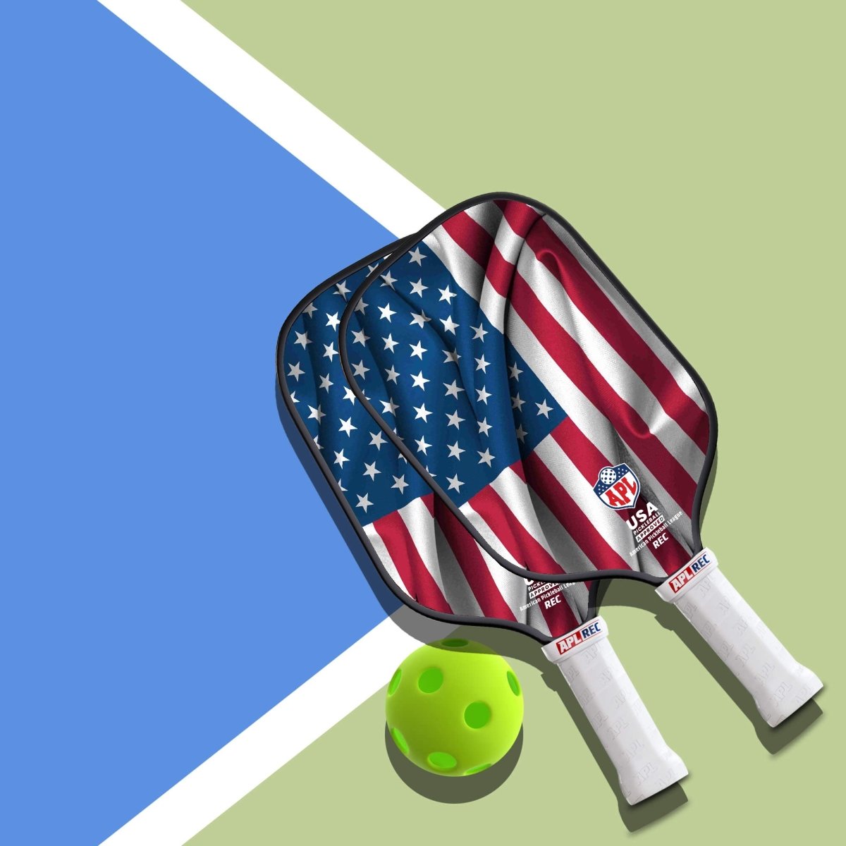 USA Flag Best Pickleball Paddle made with carbon fiber and fiber glass.