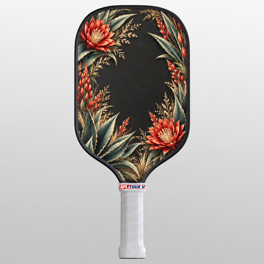 Desert Bloom TOUR V pickleball paddle, black edge guard