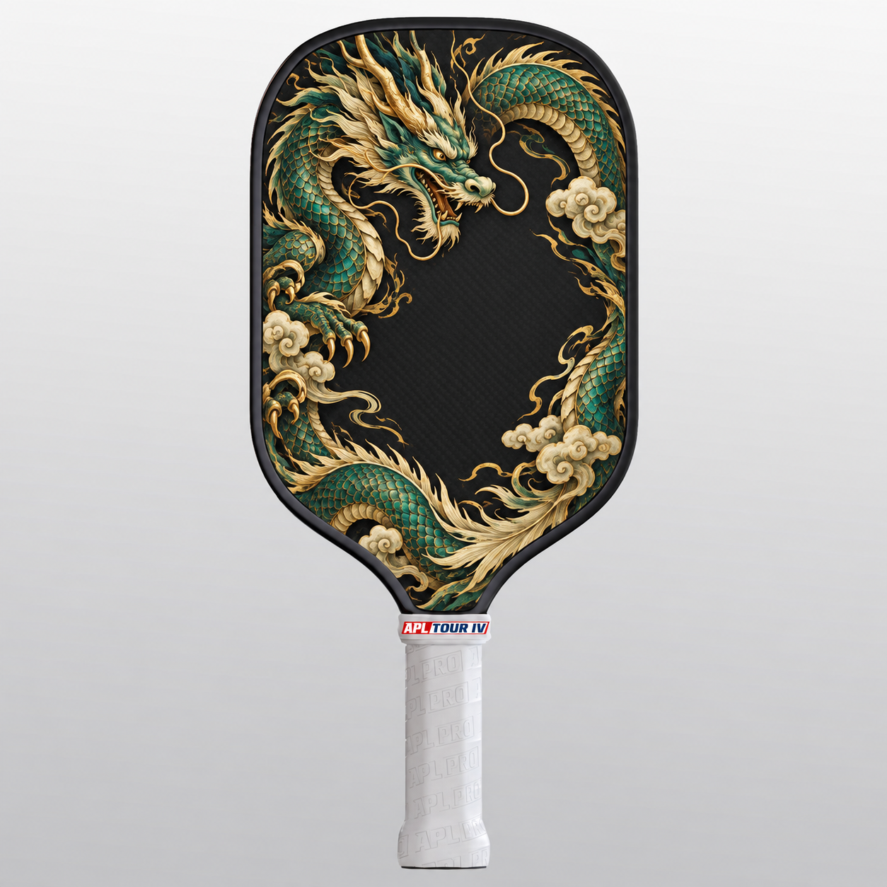 Golden Dragon TOUR V pickleball paddle, black edge guard
