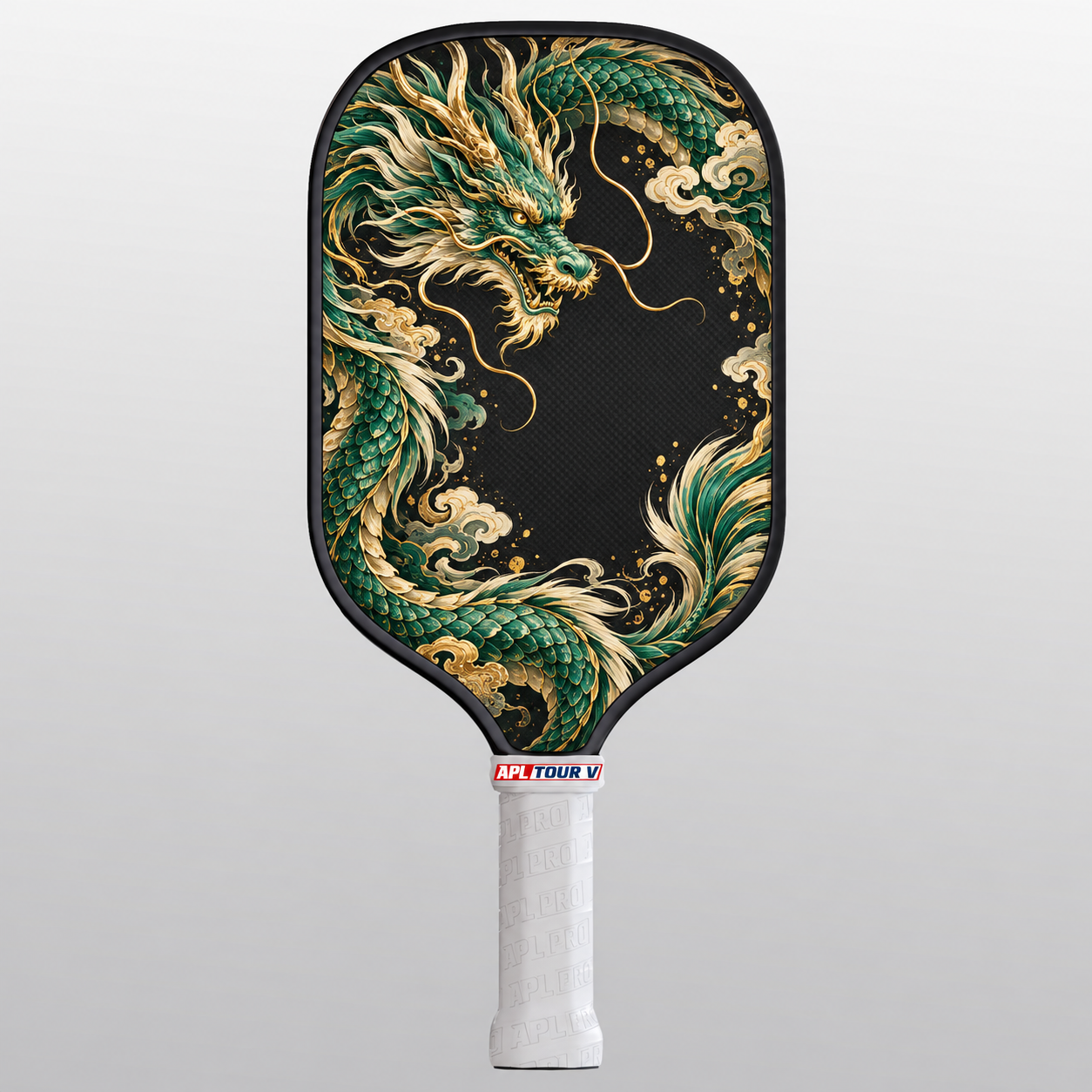 Golden Dragon TOUR V pickleball paddle, black edge guard