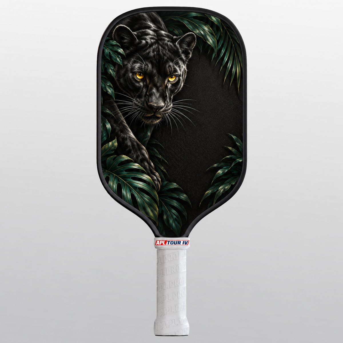 Midnight Panther TOUR IV pickleball paddle, black edge guard