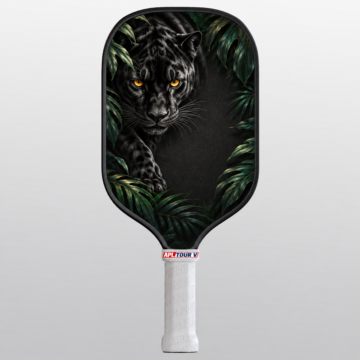 Midnight Panther TOUR V pickleball paddle, black edge guard